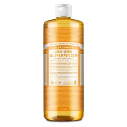 Jabón liquido cítricos naranja Dr. Bronner's formato familiar