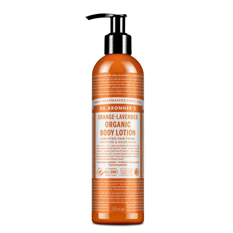 Loción corporal orgánica naranja y lavanda Dr. Bronner's