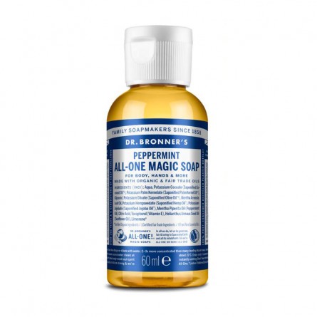 Jabón liquido menta formato viaje Dr. Bronner's