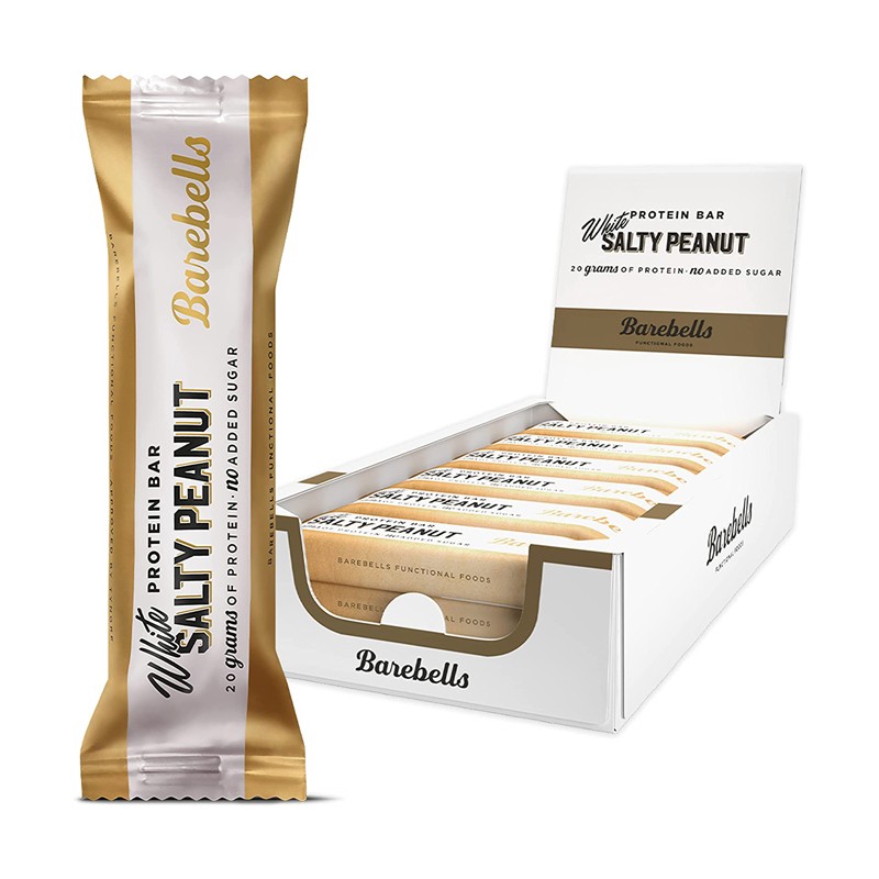 caja Barrita proteica blanca cacahuetes salados-White salty peanut 12x55g Barebells