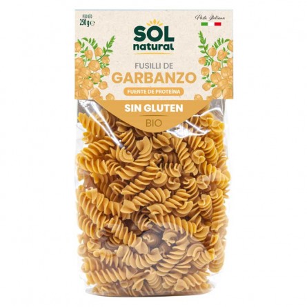 Fusilli de garbanzo bio sin gluten 250g Sol Natural