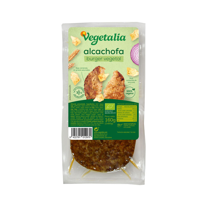 Vegeburguer de alcachofa bio 160g Vegetalia