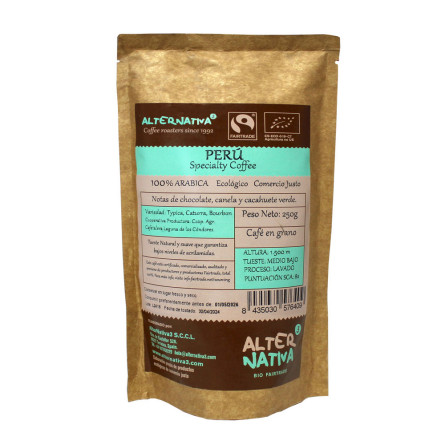 Cafe Especilidad origen Peru Laguna Bio 250g Alternativa 3