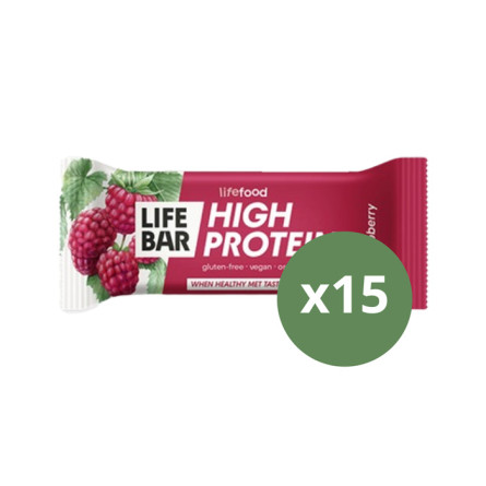 Barrita de proteína sabor frambuesa Bio 40g x 15unds Lifebar
