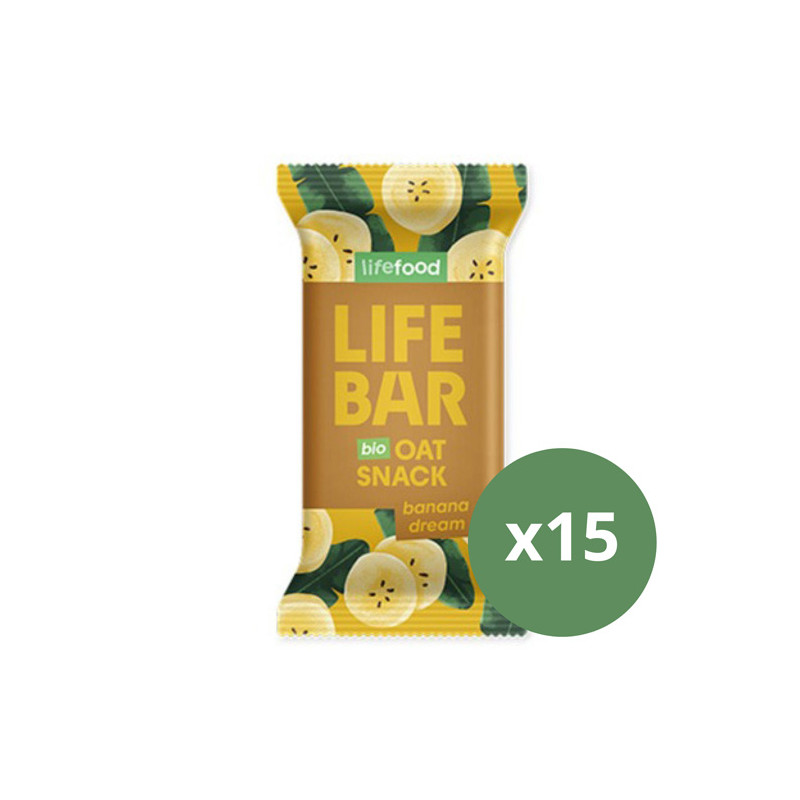 Barrita de avena banana dream Bio 40g x 15 uds Lifebar