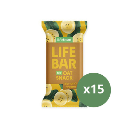 Barrita de avena banana dream Bio 40g x 15 uds Lifebar