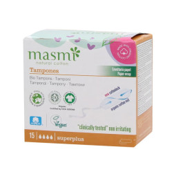 Tampones de algodon superplus sin aplicador bio 15ud Masmi