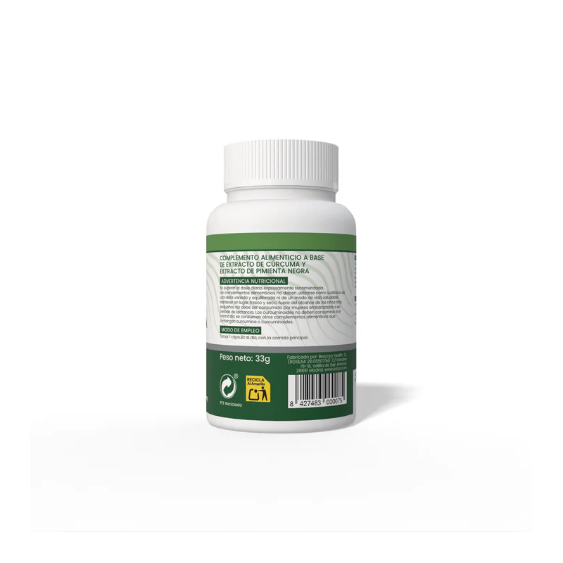 Curcuma + Pimienta 550mg 60 capsulas Sotya 2