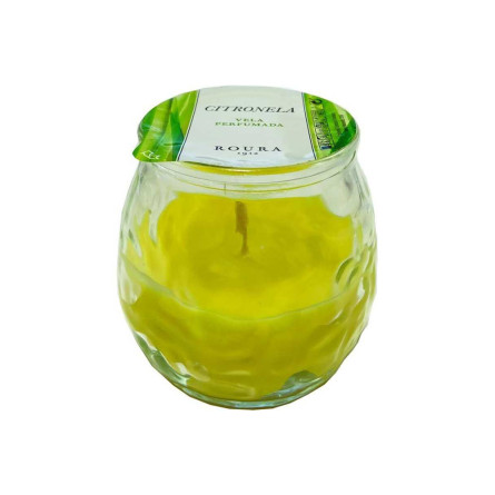 Vela citronela vaso de cristal 75x70mm 30H Roura AF