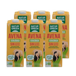 Bebida de avena sin azucar bio 6x1L Naturgreen