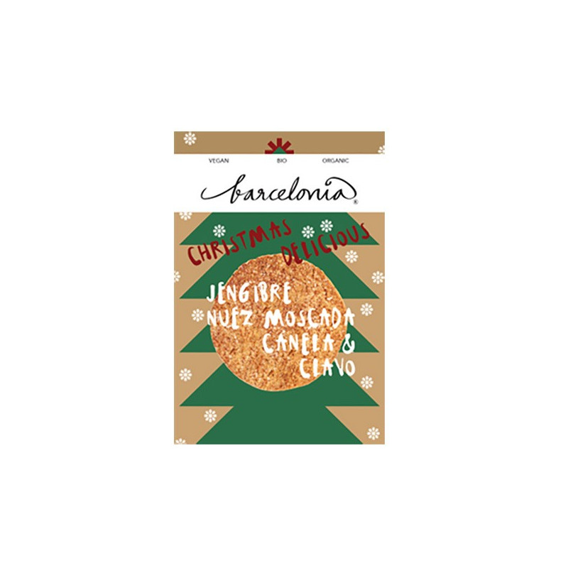 Cookies veganas jengibre, nuez moscada, canela y clavo (Navidad) 10x50g Bio Barcelonia Cookies veganas jengibre, nuez moscada, canela y clavo (Navidad) 10x50g Bio Barcelonia