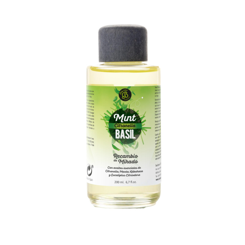 Recambio Mikado Mint, Citronella & Basil 200ml Boles d'olor