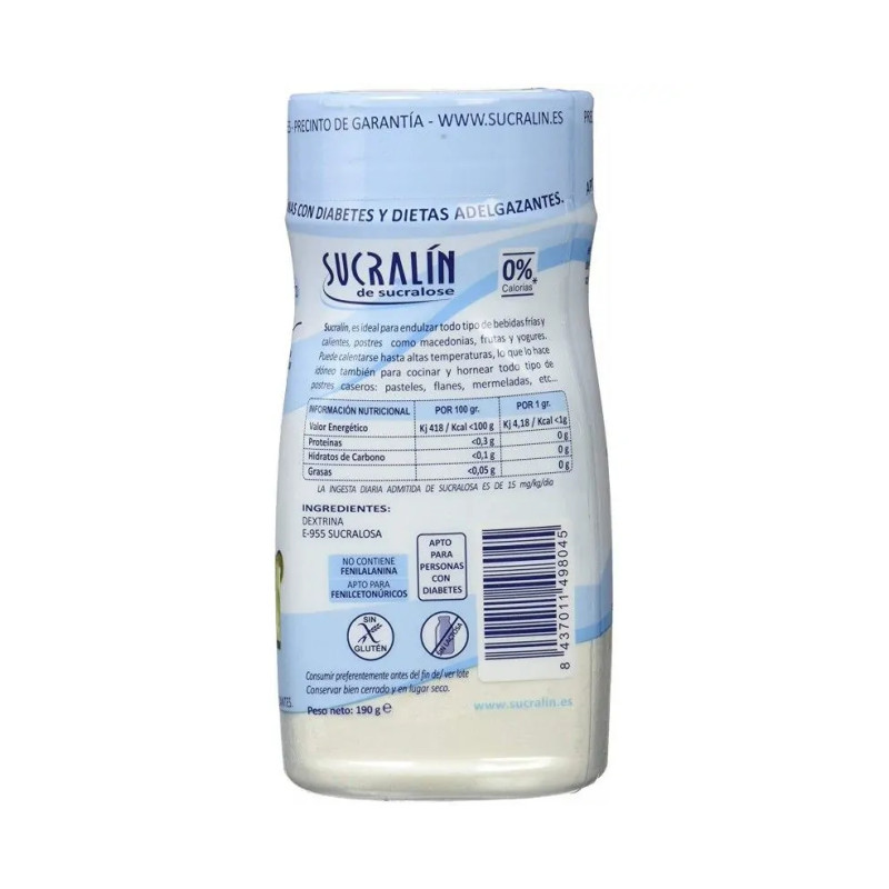Sucralin granulado para diabeticos 190g Sucralin