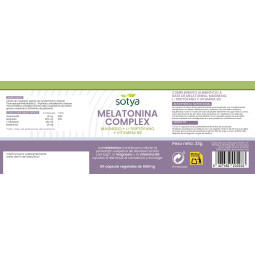 Melatonina Complex+Magnesio+L-Triptófano+Vitamina B6 550 mg 60 cápsulas Sotya