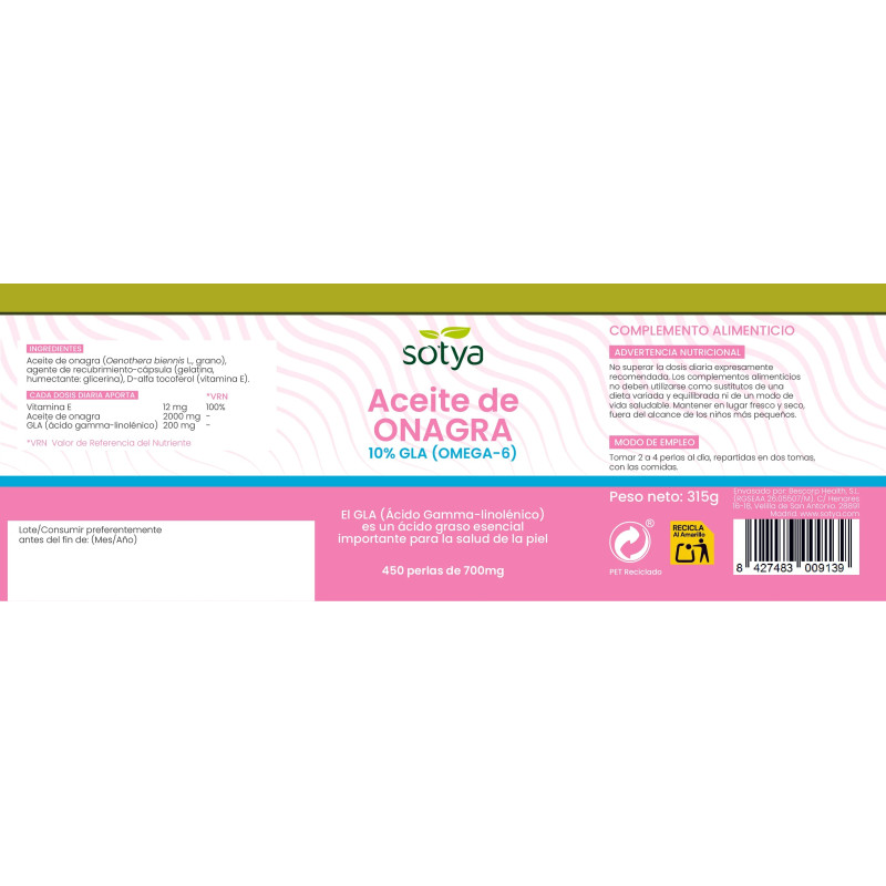 Onagra 700mg 450 perlas Sotya