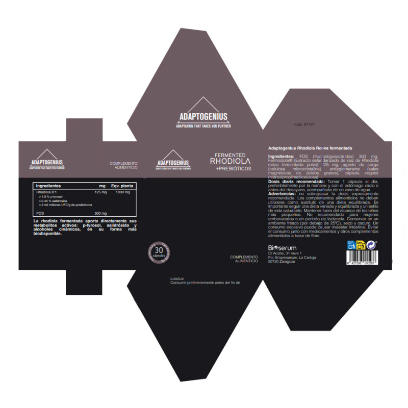 Fermented Rhodiola 30 capsulas Bioserum Adaptogenius