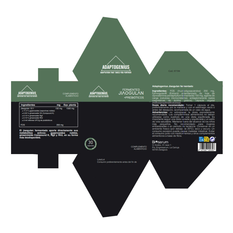Fermented Jiaogulan 30 capsulas Bioserum Adaptogenius