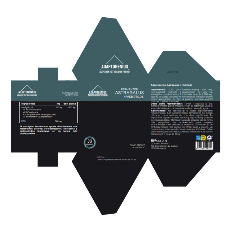 Fermented Astragalus 30 capsulas Bioserum Adaptogenius