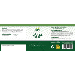 Uña de gato 500mg 100 comprimidos Sotya