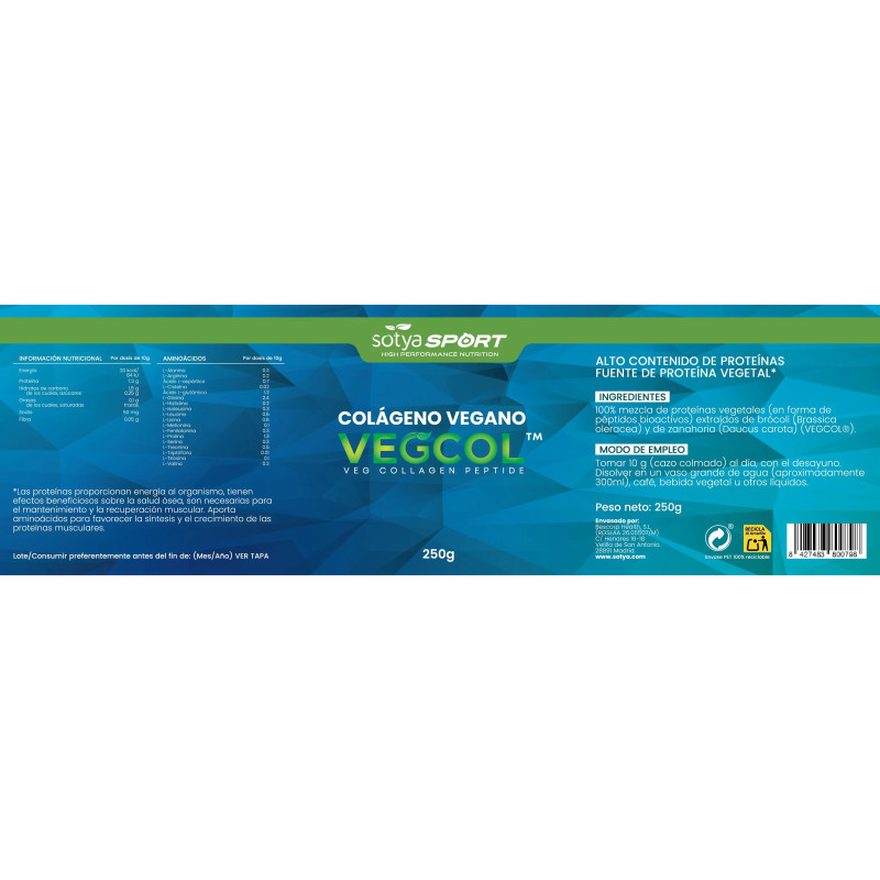VEGCOL Colageno vegano 250g Sotya