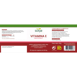 Vitamina E High Potency 500mg 100 capsulas Sotya