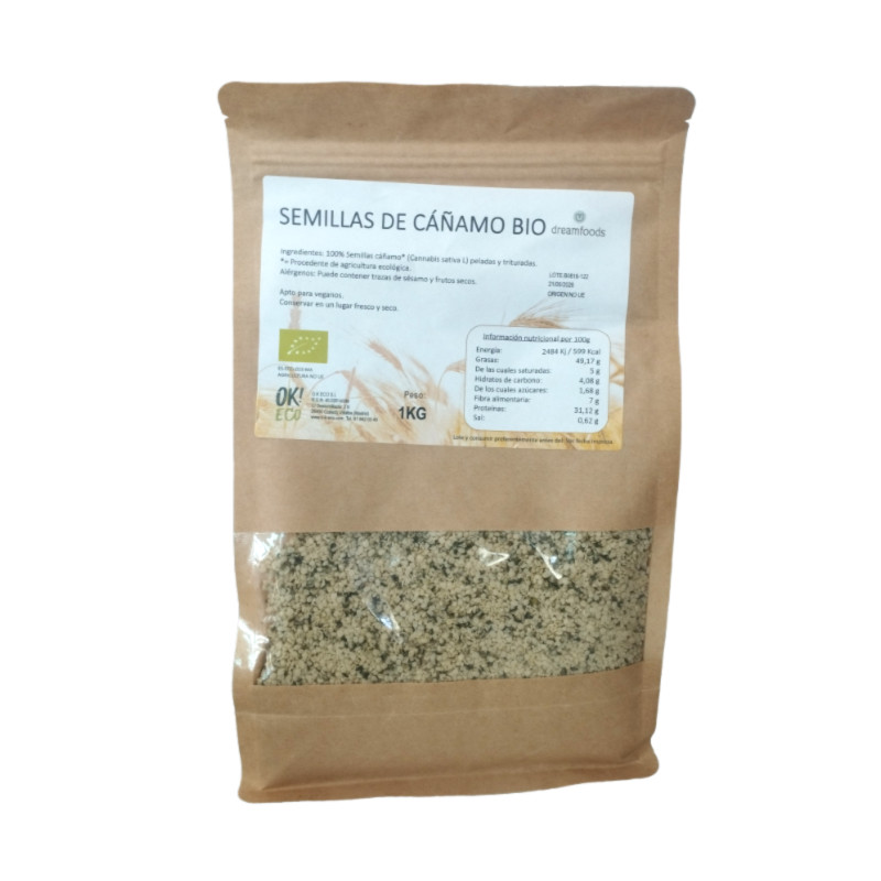 Semillas de cañamo Bio 1kg Dream foods