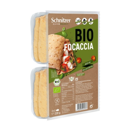 Panecillos focaccia sin gluten Bio 220g Schnitzer