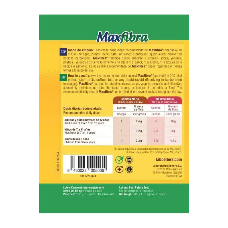 Maxfibra en polvo 200g Deiters