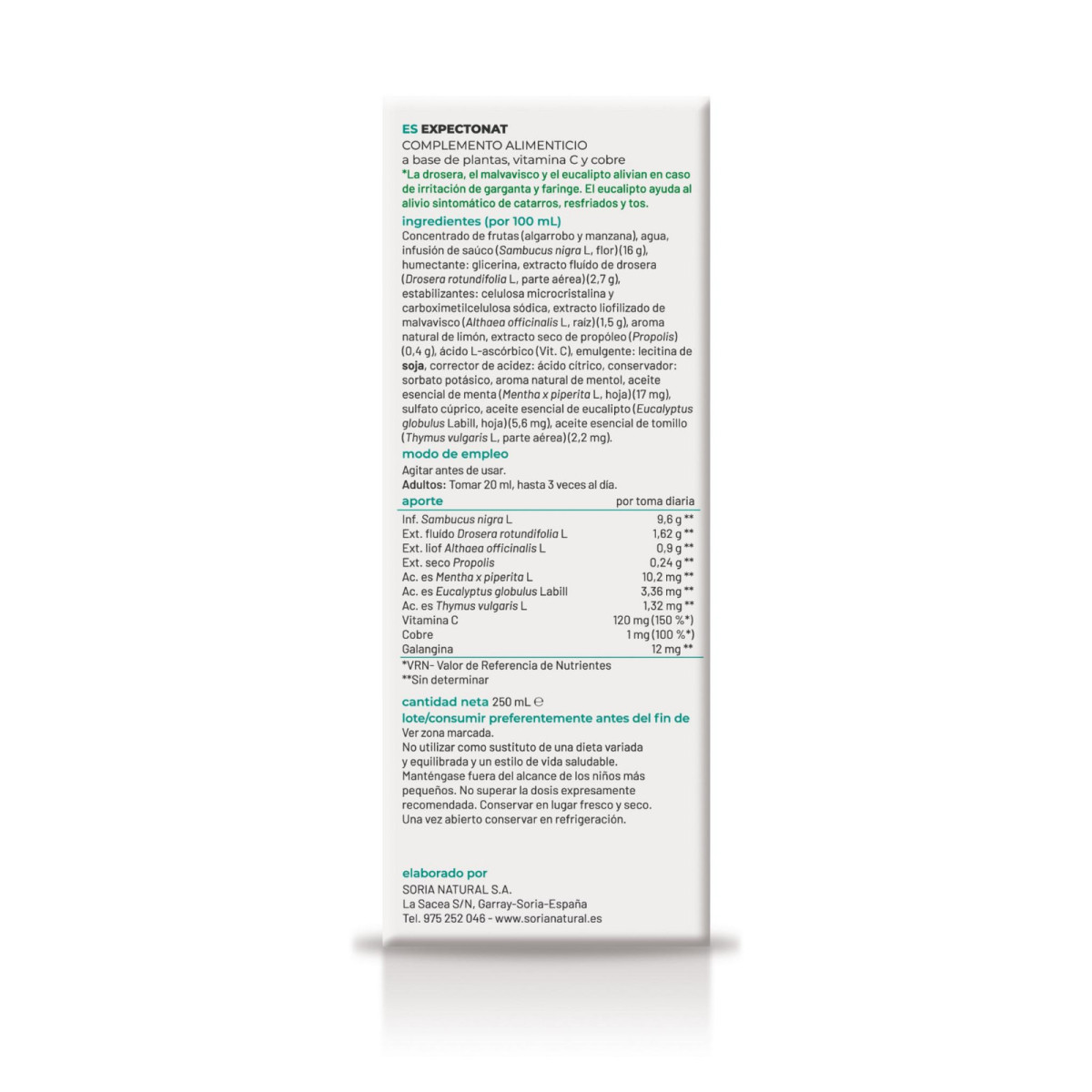 Expectonat 250ml Soria Natural