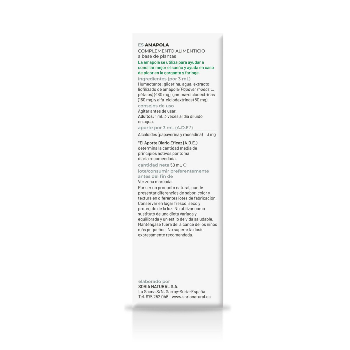 Extracto de Amapola S.XXI 50ml  Soria Natural