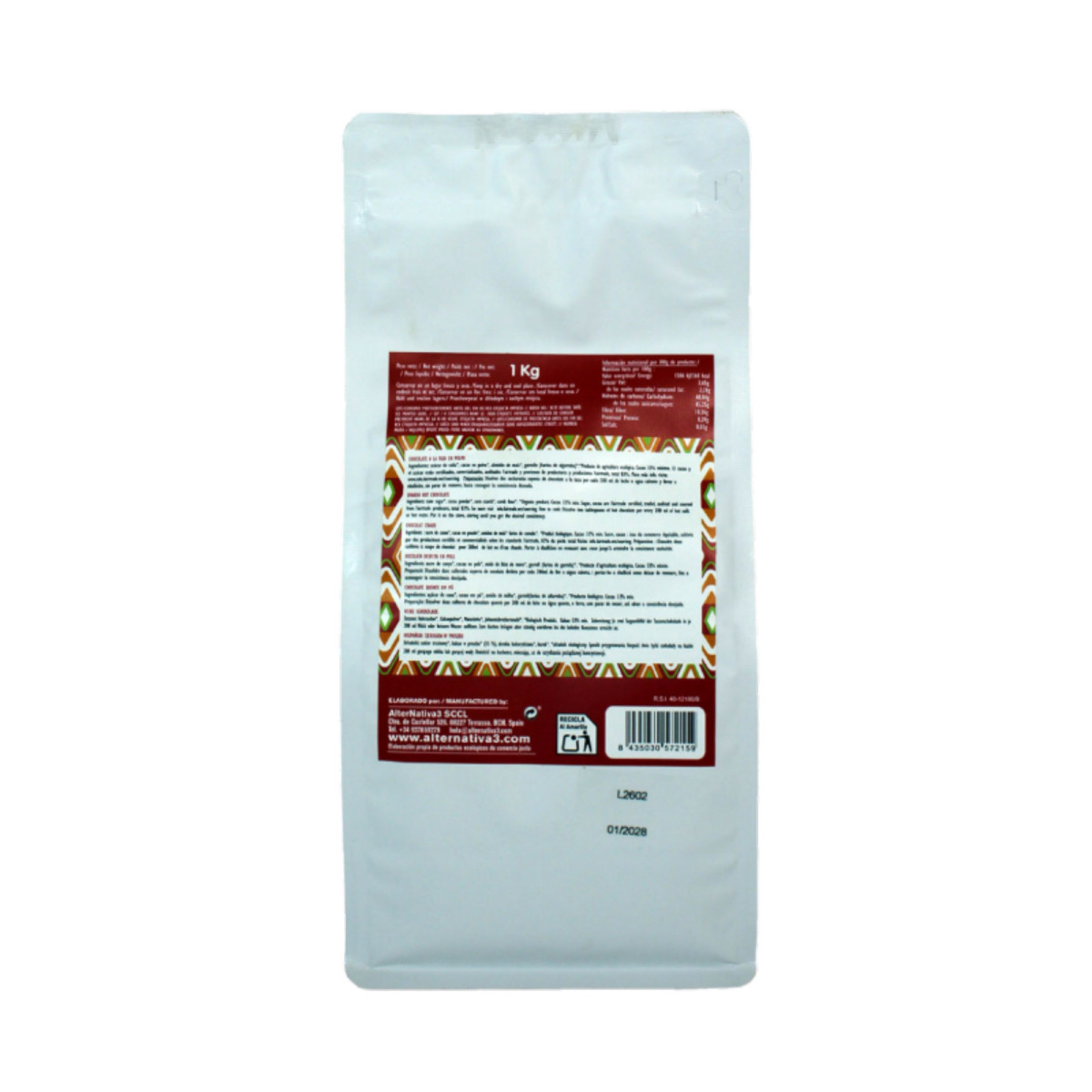 Chocolate a la taza bio 1 kg Alternativa 3