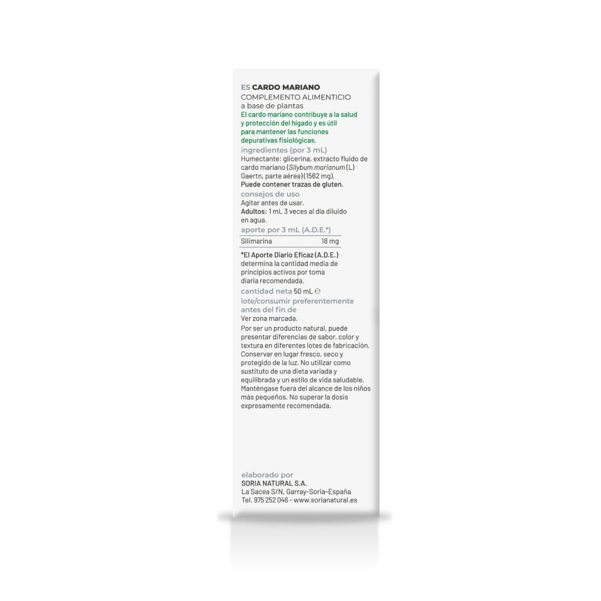 Extracto de Cardo mariano 50ml Soria Natural
