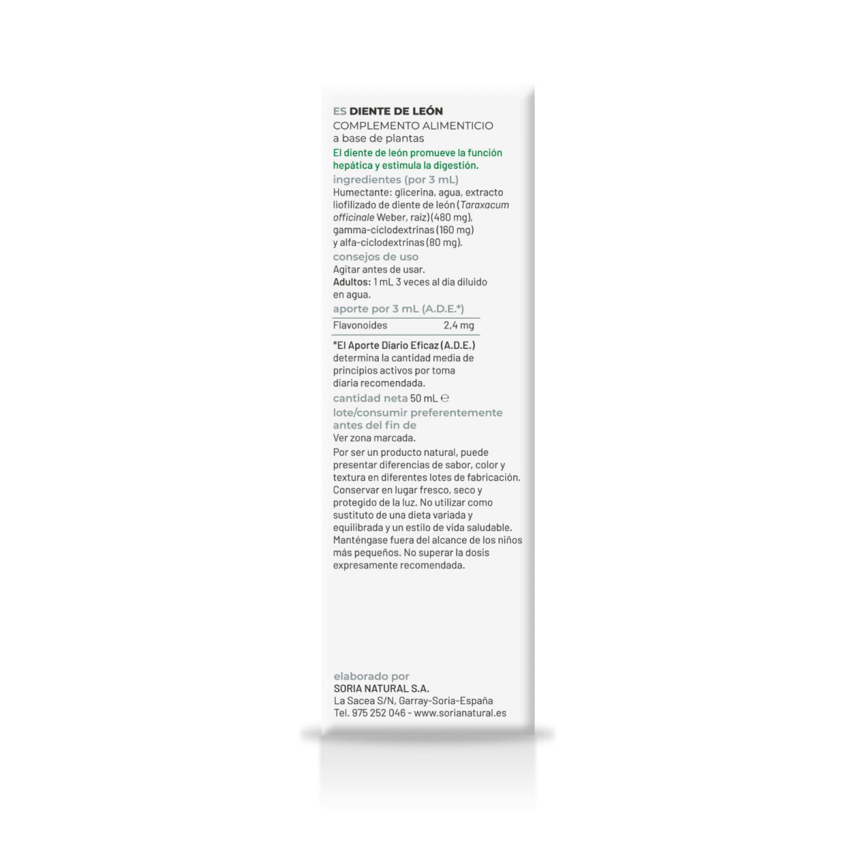 Extracto de Diente de León S.XXI 50 ml Soria Natural