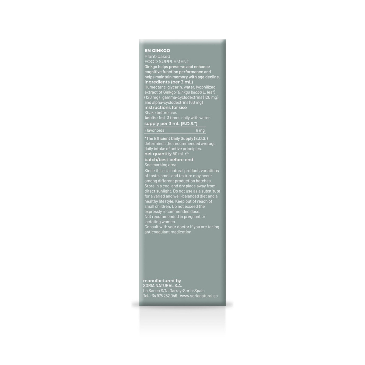 Extracto de Ginkgo biloba S.XXI 50ml Soria Natural