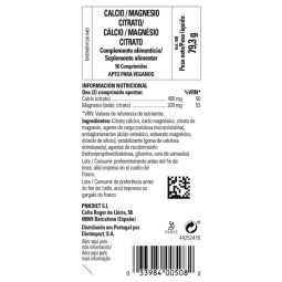 Calcio y Magnesio Citrato 50 comprimidos Solgar