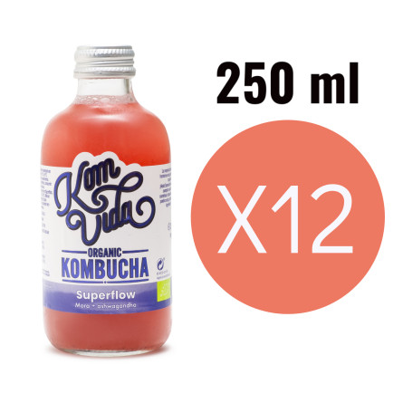 Kombucha Superflow (Supercalm) mora y ashwagandha 12x250ml Komvida