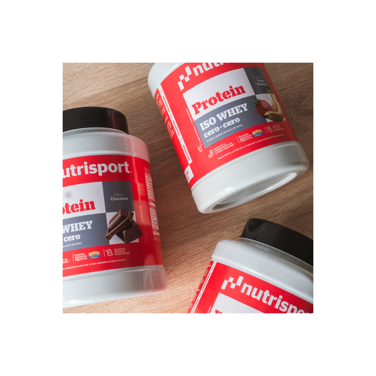 Proteina IsoWhey Cero FRESA-PLATANO bote 900g NutriSport