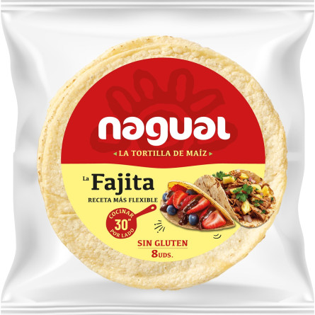 Tortilla de maiz especial Fajita s/g 8 unidades 200g Nagual
