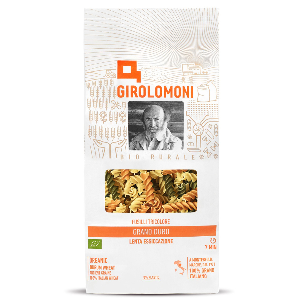 Fusilli tricolor de trigo Bio 500g Girolomoni
