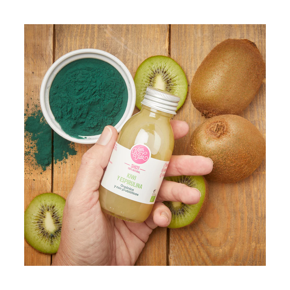 Shot Kiwi y Espirulina Bio 100ml Komvida