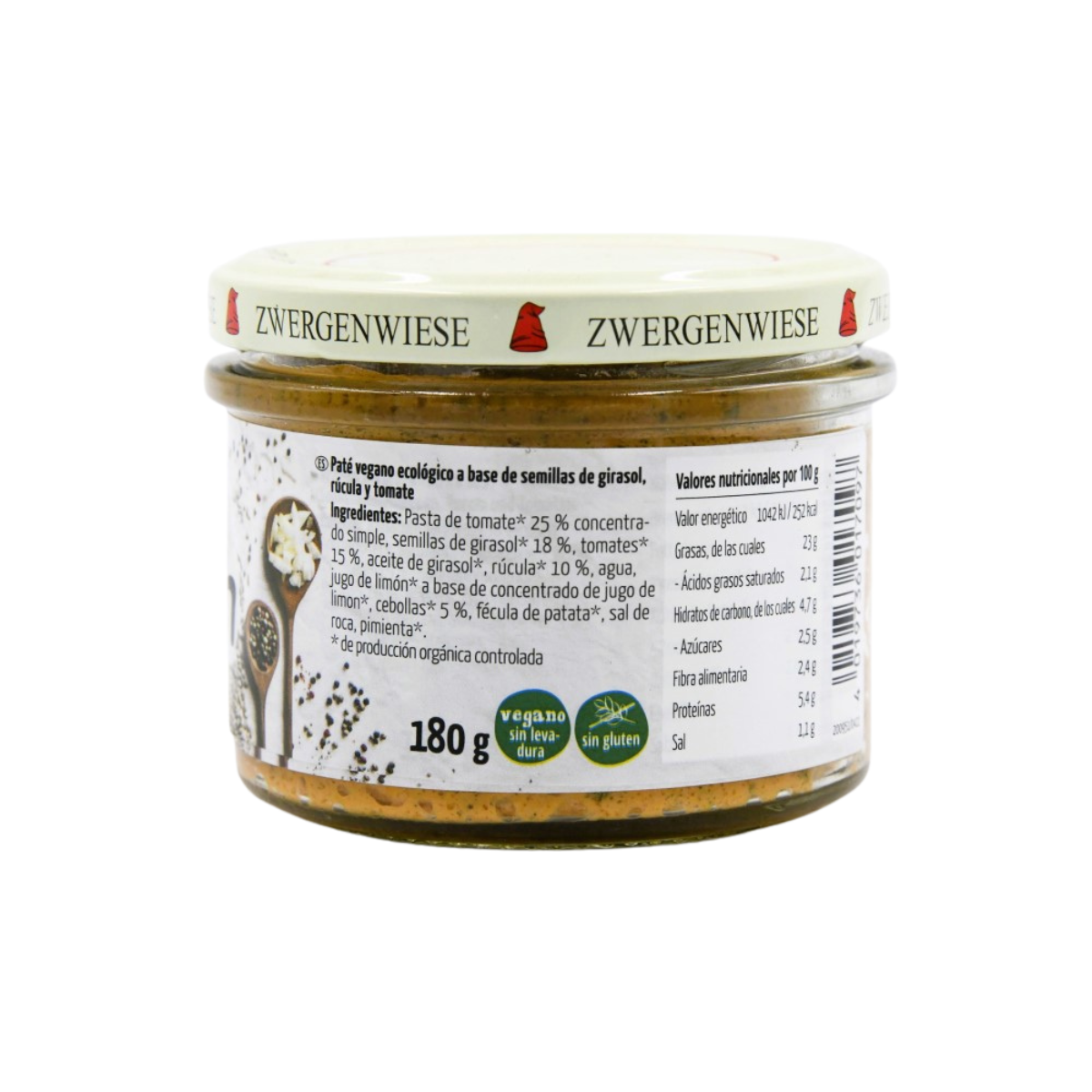 Pate vegetal rucula y tomate Bio 180g Zwergenwiese