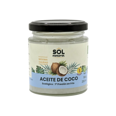 Aceite de coco virgen Bio 200ml Sol Natural