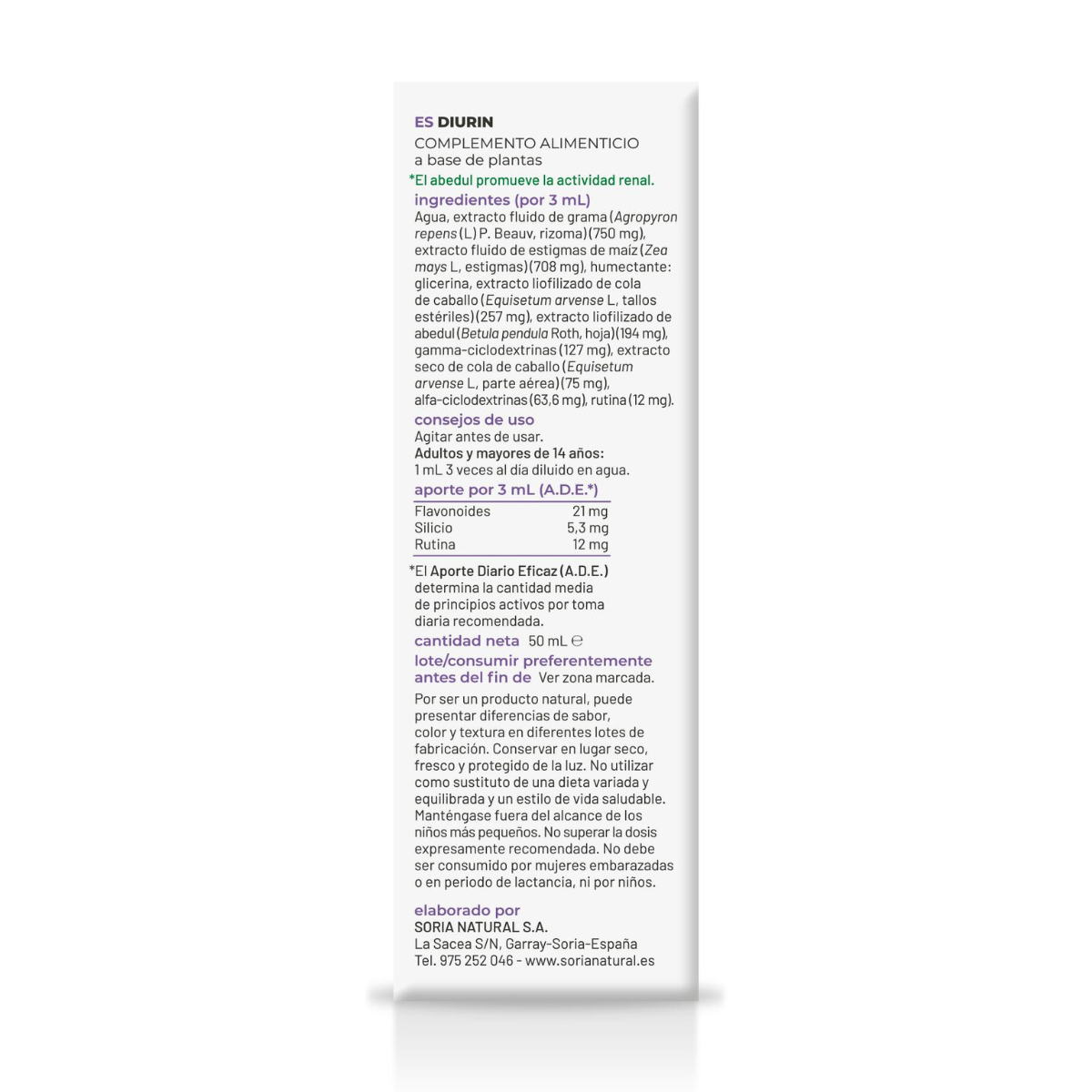 Comprosor 07 Diurin (actividad renal) 50ml Soria Natural