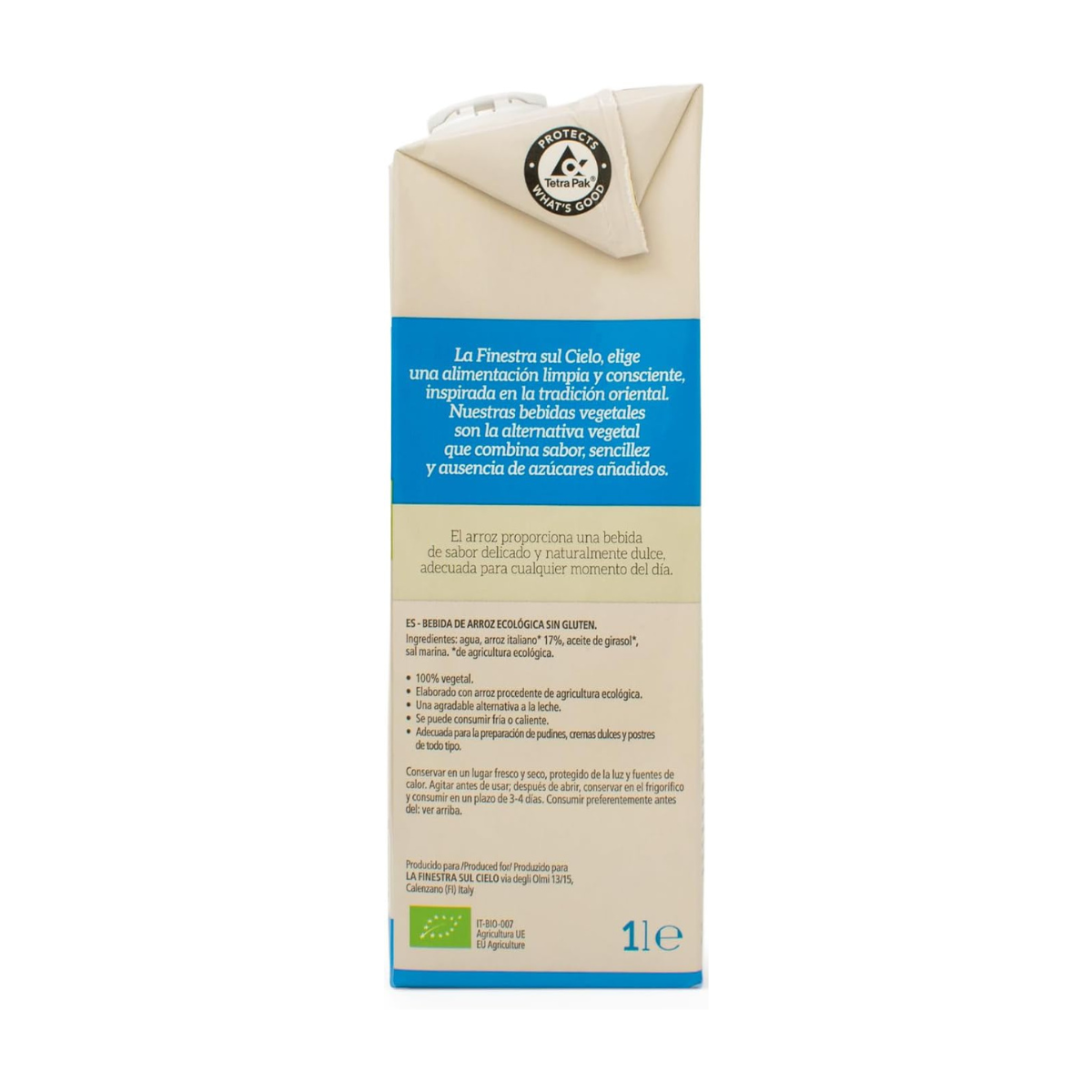 Bebida de Arroz sin gluten Bio 6x1l La Finestra