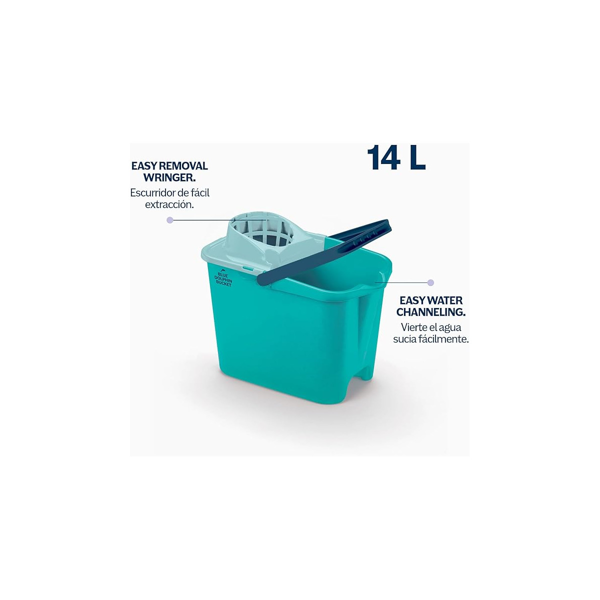 Cubo con escurridor 100% reciclado Blue Dolphin