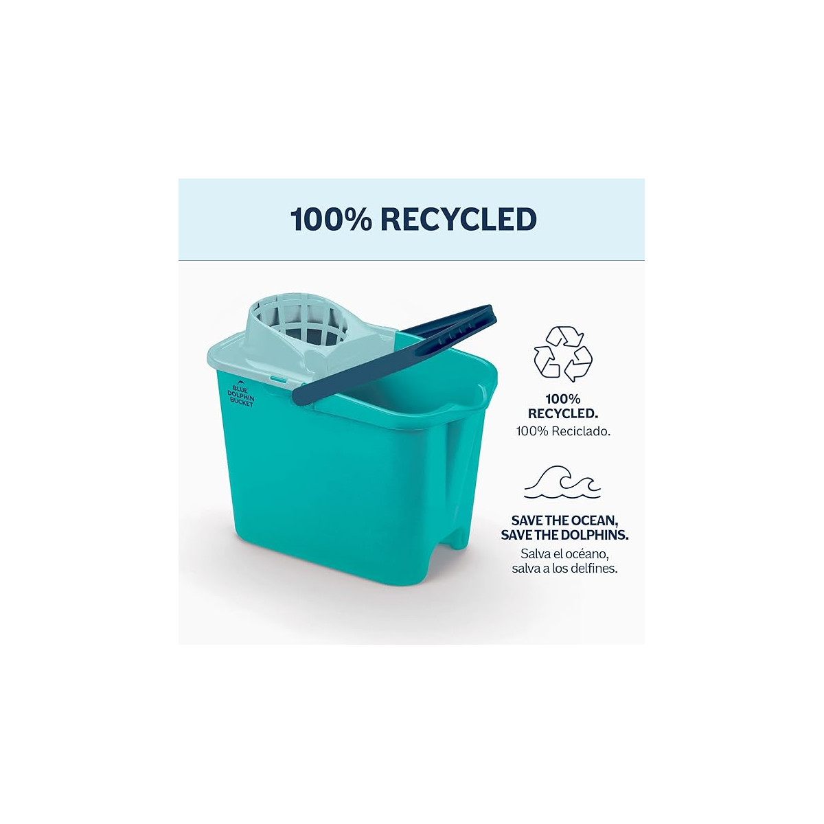 Cubo con escurridor 100% reciclado Blue Dolphin