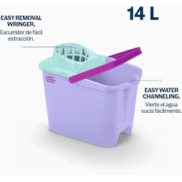 Cubo con escurridor 100% reciclado Sunset Happy Rainbow