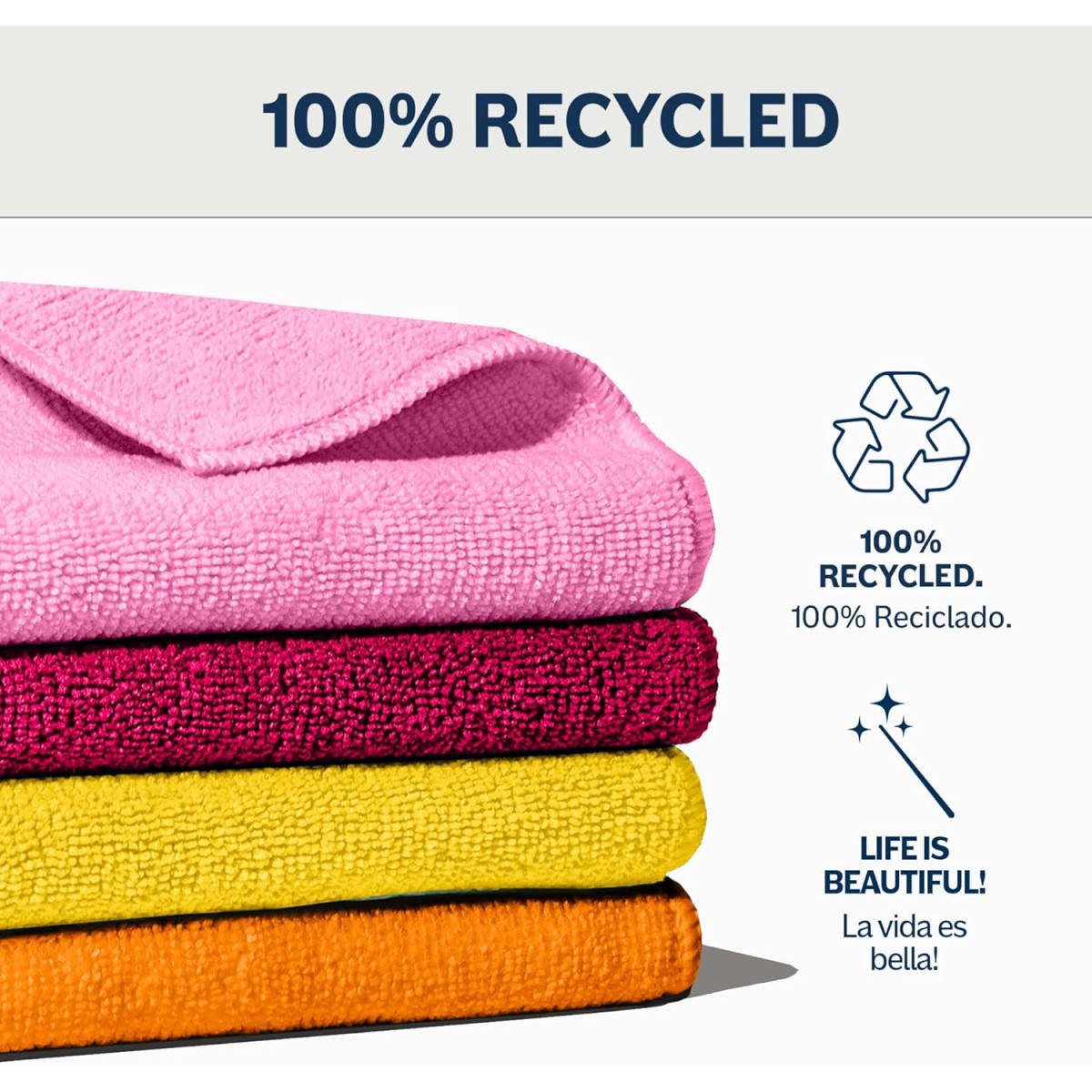 Bayeta de microfibra 100% reciclada Sunrise 4 unidades Happy Rainbow