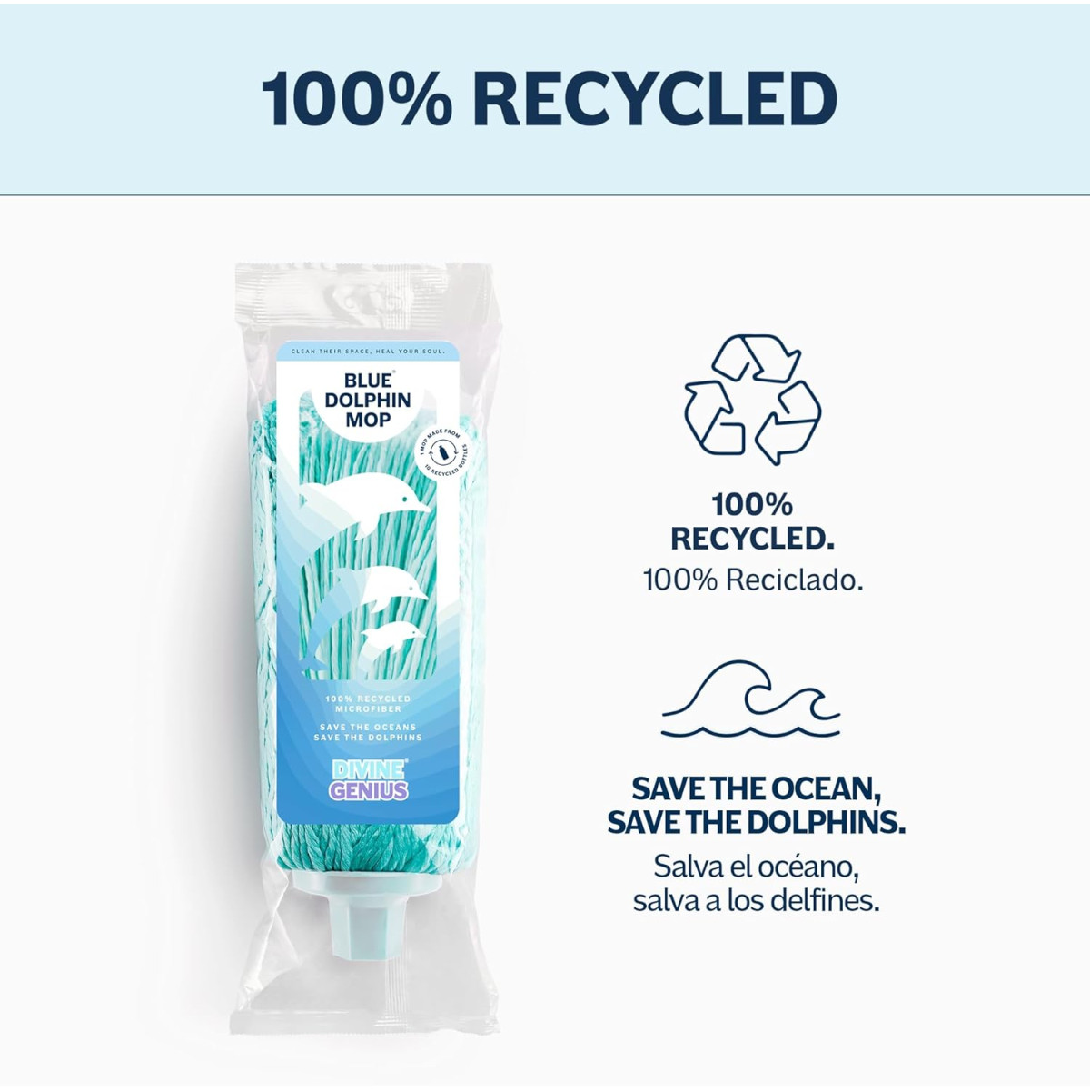 Fregona Microfibras 100% reciclada Blue Dolphin