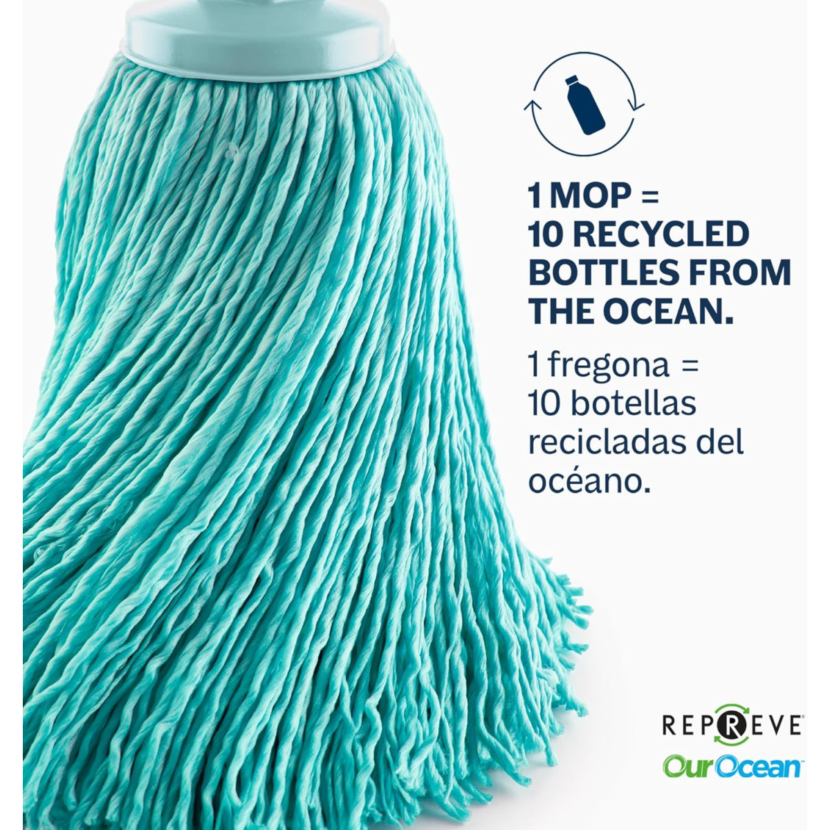 Fregona Microfibras 100% reciclada Blue Dolphin